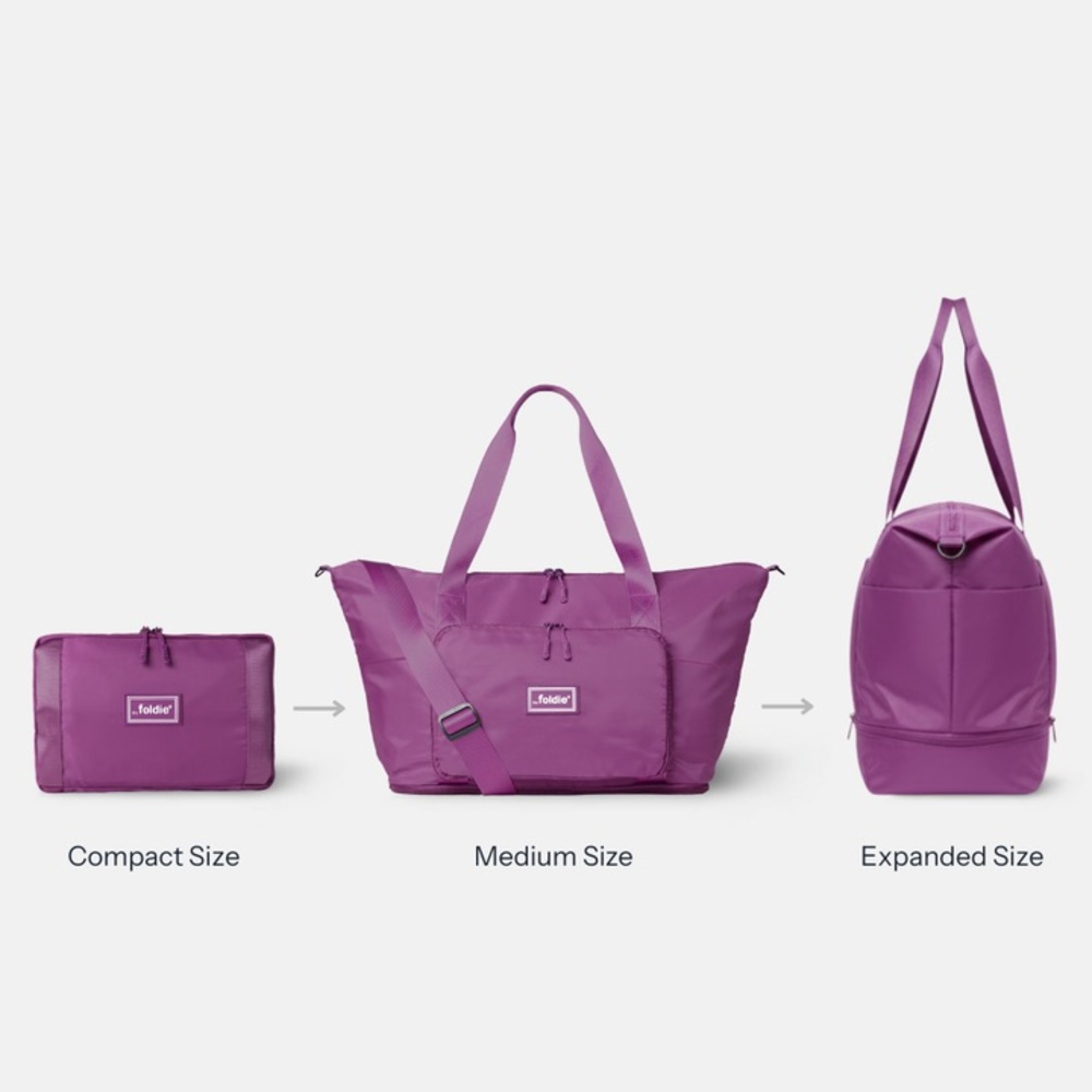 The Foldie Purple Travel Duffel Bag. Fits under the seat!!!
